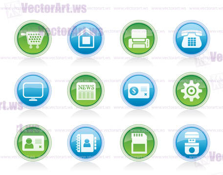 Business, office and website icons - vector icon set