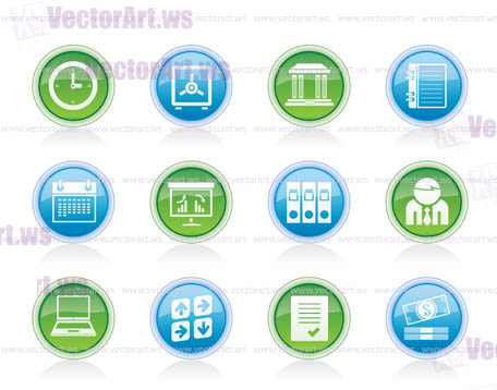Business, finance and office icons - vector icon set