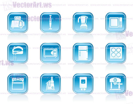 Kitchen and home equipment icons - vector icon set