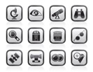 Optic and lens equipment icons - vector icon set