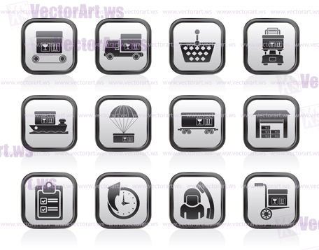 Logistic, cargo and shipping icons - vector icon set