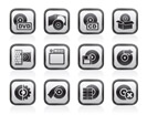 Computer Media and disk Icons - vector icon set