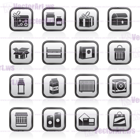different kind of package icons - vector icon set
