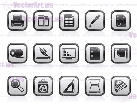 Commercial print icons - vector icon set