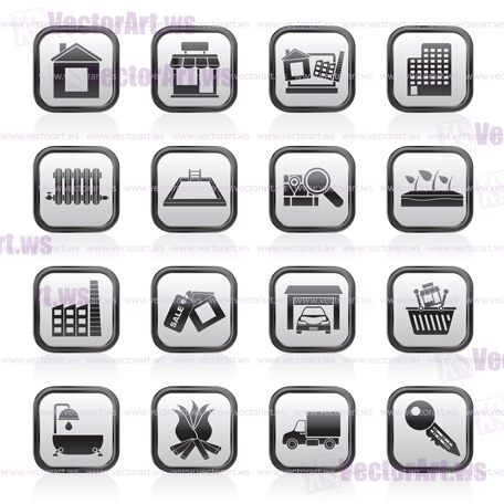 Real Estate and building icons - Vector Icon Set
