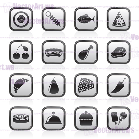 Different kind of food icons - vector icon set