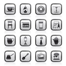 Café and coffeehouse icons - vector icon set
