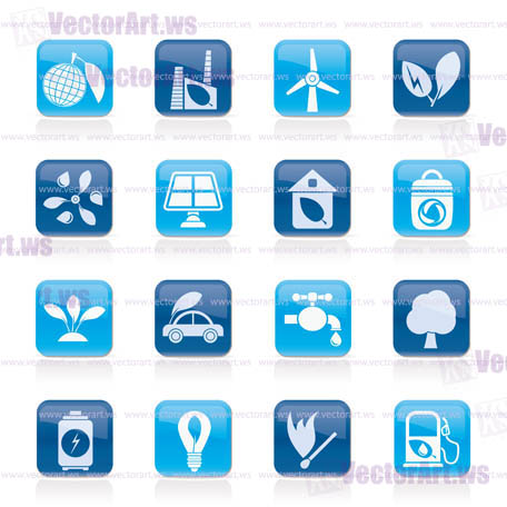 Green, Environment and ecology Icons - vector icon set