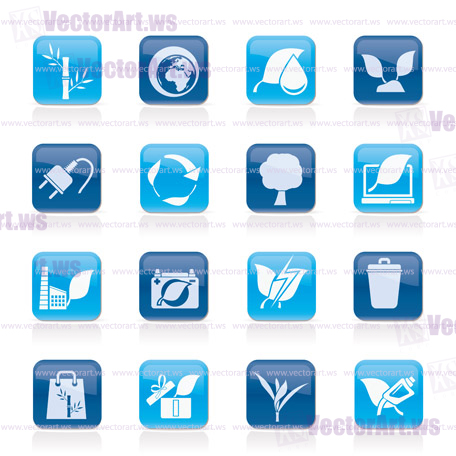 Environment and Conservation icons - vector icon set