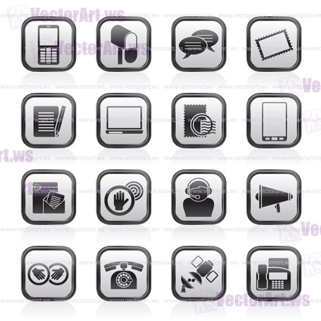 Contact and communication icons - vector icon set