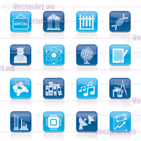 University and higher education icons - vector icon set