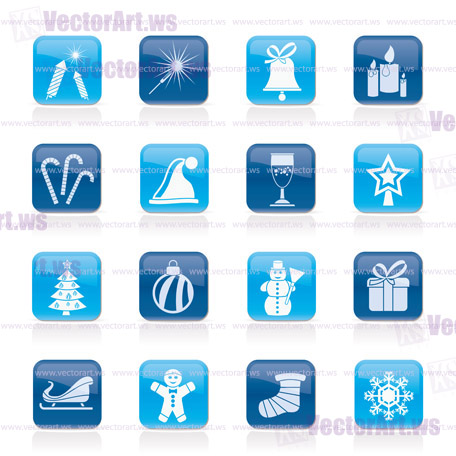 Christmas and new year icons - vector icon set
