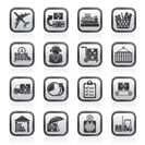 Cargo, logistic and shipping icons - vector icon set