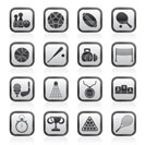 Sport equipment icons - vector icon set