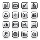 Car and road services icons - vector icon set