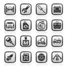 Car parts and services icons - vector icon set 1