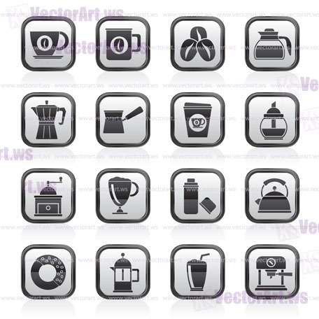 different types of coffee industry icons- vector icon set
