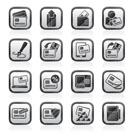 credit card, POS terminal and ATM icons - vector icon set