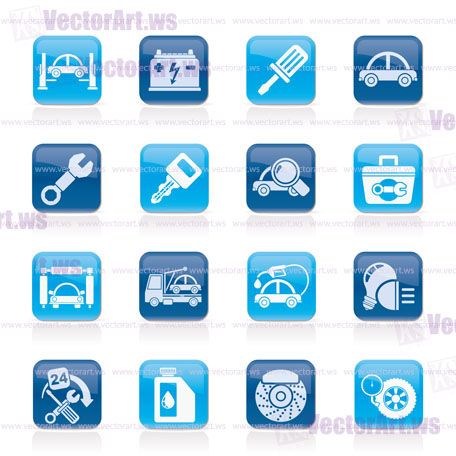 Car service maintenance icons - vector icon set