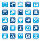 Camping and tourism icons - vector icon set