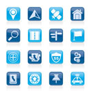 Gps, navigation and road icons - vector icon set