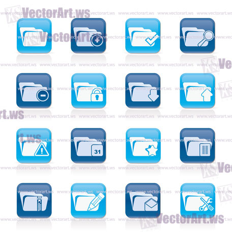 Different kind of folder icons - vector icon set