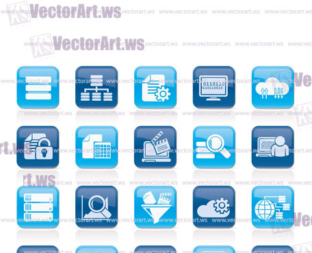 data and analytics icons - vector icon set