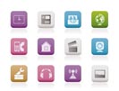 Mobile phone and computer icons - vector icon set