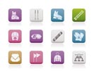ski and snowboard equipment icons - vector icon se