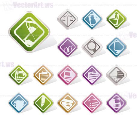 Simple Business and office icons vector icon set