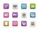 Communication channels and Social Media icons - vector icon set