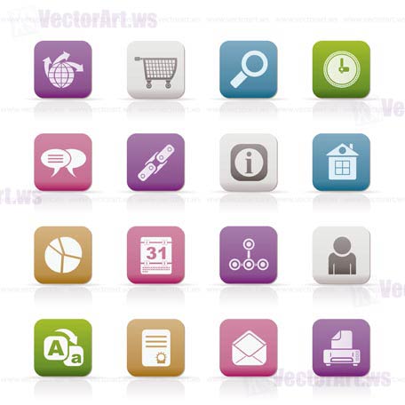 Web Site, Internet and computer Icons - vector icon set