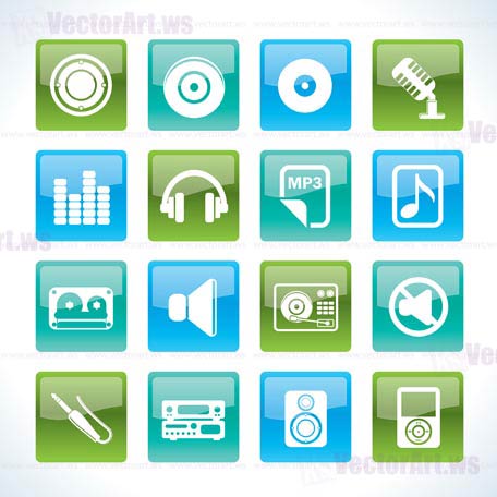 Music and sound Icons Vector Icon Set