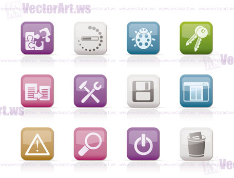 developer, programming and application icons - vector icon set
