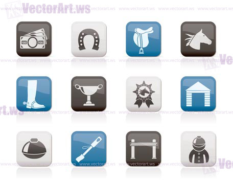Horse Vector Free on Vector Icons 5   Horse Racing And Gambling Icons   Vector Icon Set