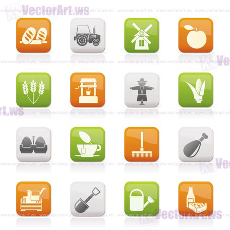 Agriculture and farming icons - vector icon set