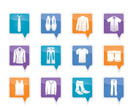 man fashion and clothes icons - vector icon set