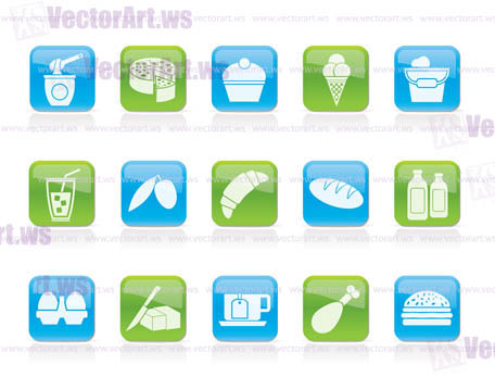 Dairy Products - Food and Drink icons - vector icon set