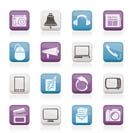 Communication and media icons - vector icon set