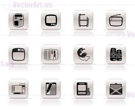 Simple Media icons - Vector Icon Set