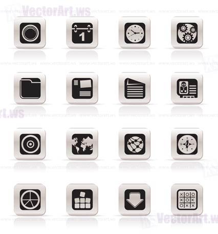 Simple Mobile Phone, Computer and Internet Icons - Vector Icon Set