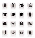 Simple Clothing and Dress Icons - Vector Icon Set