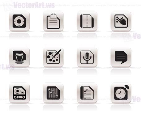 Mobile Phone, Computer and Internet Icons - Vector Icon Set 3