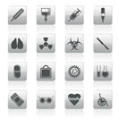 collection of  medical themed icons and warning-signs vector icon set