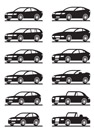 Different modern cars in  angle - vector illustration