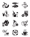 Grocery store and confectionery icons set - vector illustration
