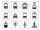 Public vehicles icons set - vector illustration