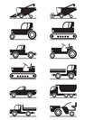 Agricultural machinery icons - vector illustration
