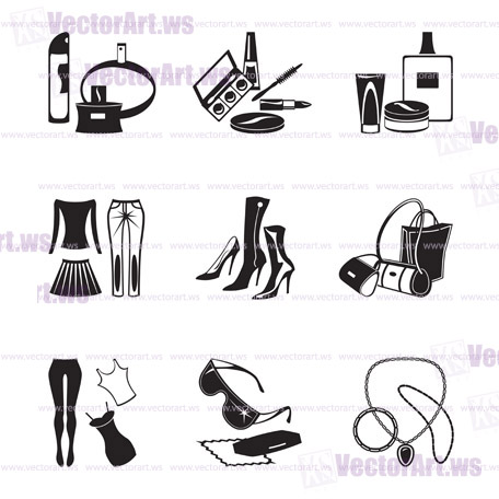 Women"s fashion garments and accessories - vector illustration