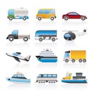 Travel and transportation icons - vector icon set